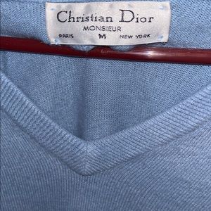 Vintage ⭐️AUTHENTIC⭐️ Baby Blue Christian Dior v-neck sweater.